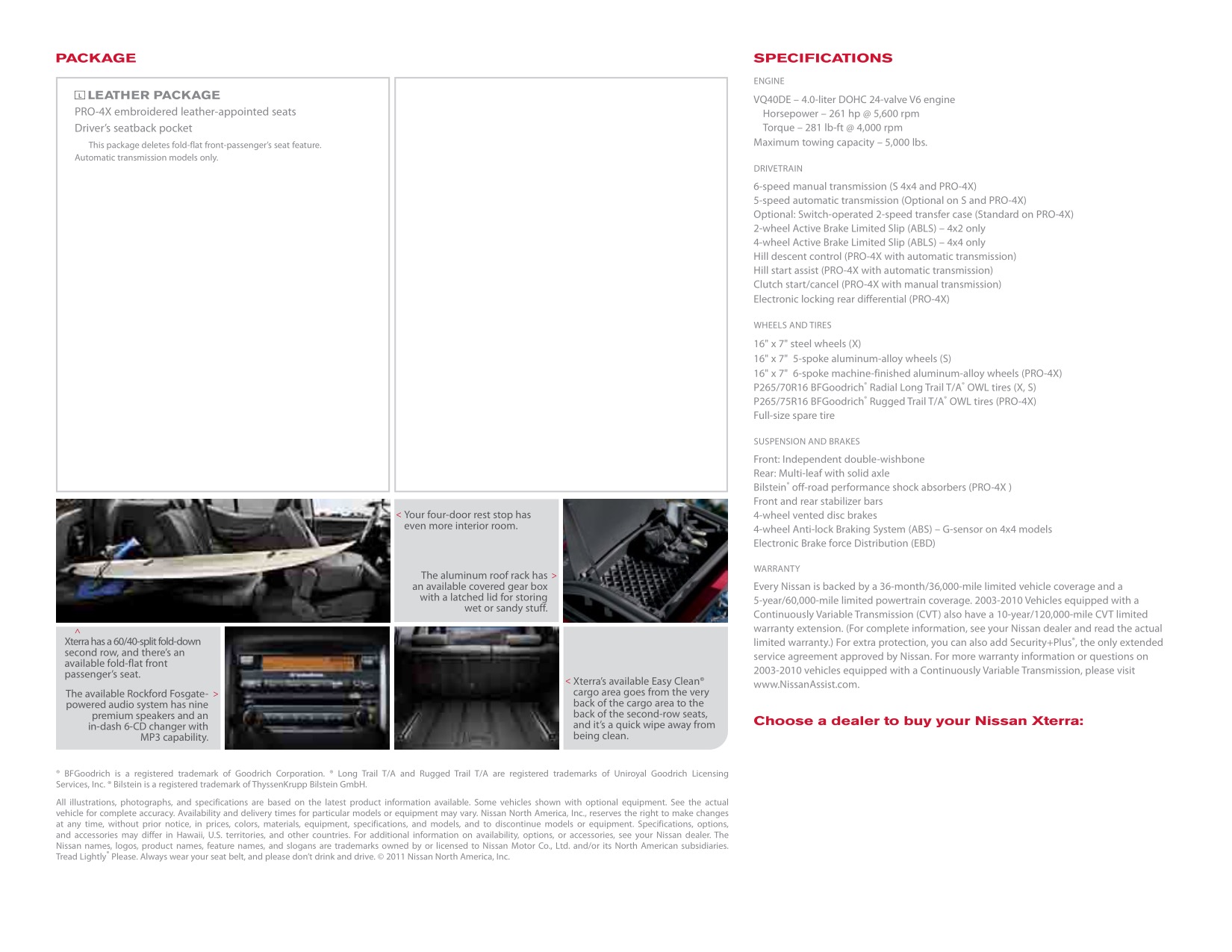 2012 Nissan Xterra Brochure Page 2